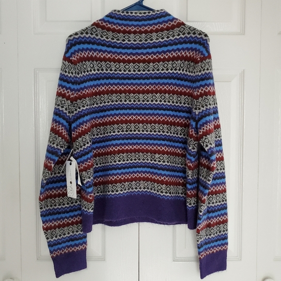 NEW Treasure & Bond Fair Isle Funnel Neck Sweater - Picture 4 of 8